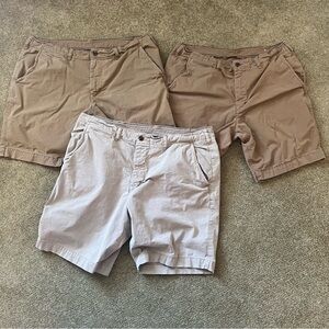 Lot of 3 American Eagle Next Level Flex Chino Brown / Khaki Shorts Men’s Size 38